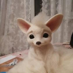 Лисенок Фенек из шерсти